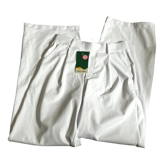Halara High Waisted Plicated Side Pocket Straight Leg Work Pants Sz XL Womens Wh - Picture 3 of 8